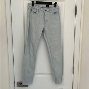 AG Adriano Goldschmied Skinny Jeans with Frayed Hem